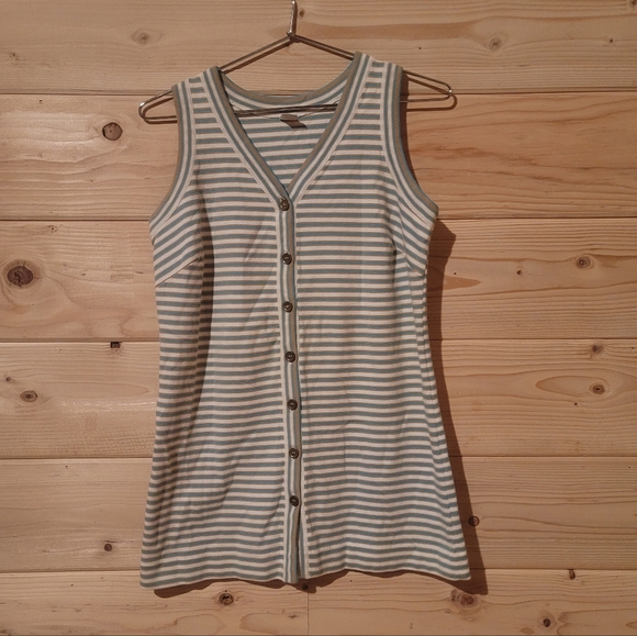 Jantzen Tops - Vintage Jantzen Striped Cardigan Tank Top Size L 18x28